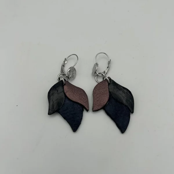 Boucles d’oreilles CANOPÉE noir & violine