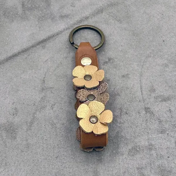 Le PORTE-CLÉS doré, marron doré