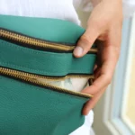Sac BANANE vert grainé